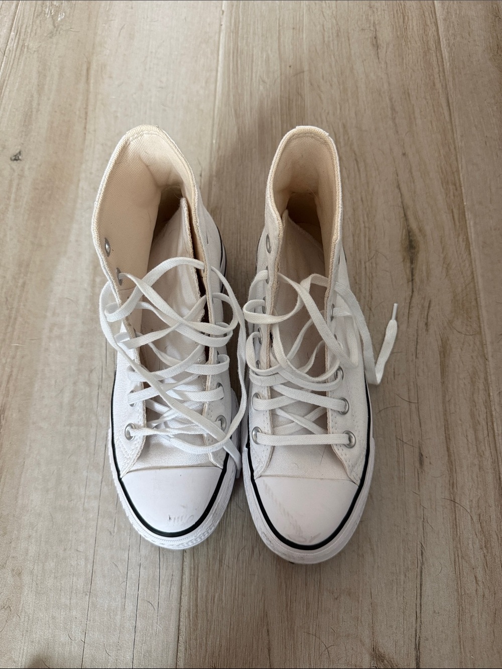 Converse White High-Top Platform Sneakers - Picture 3 of 6